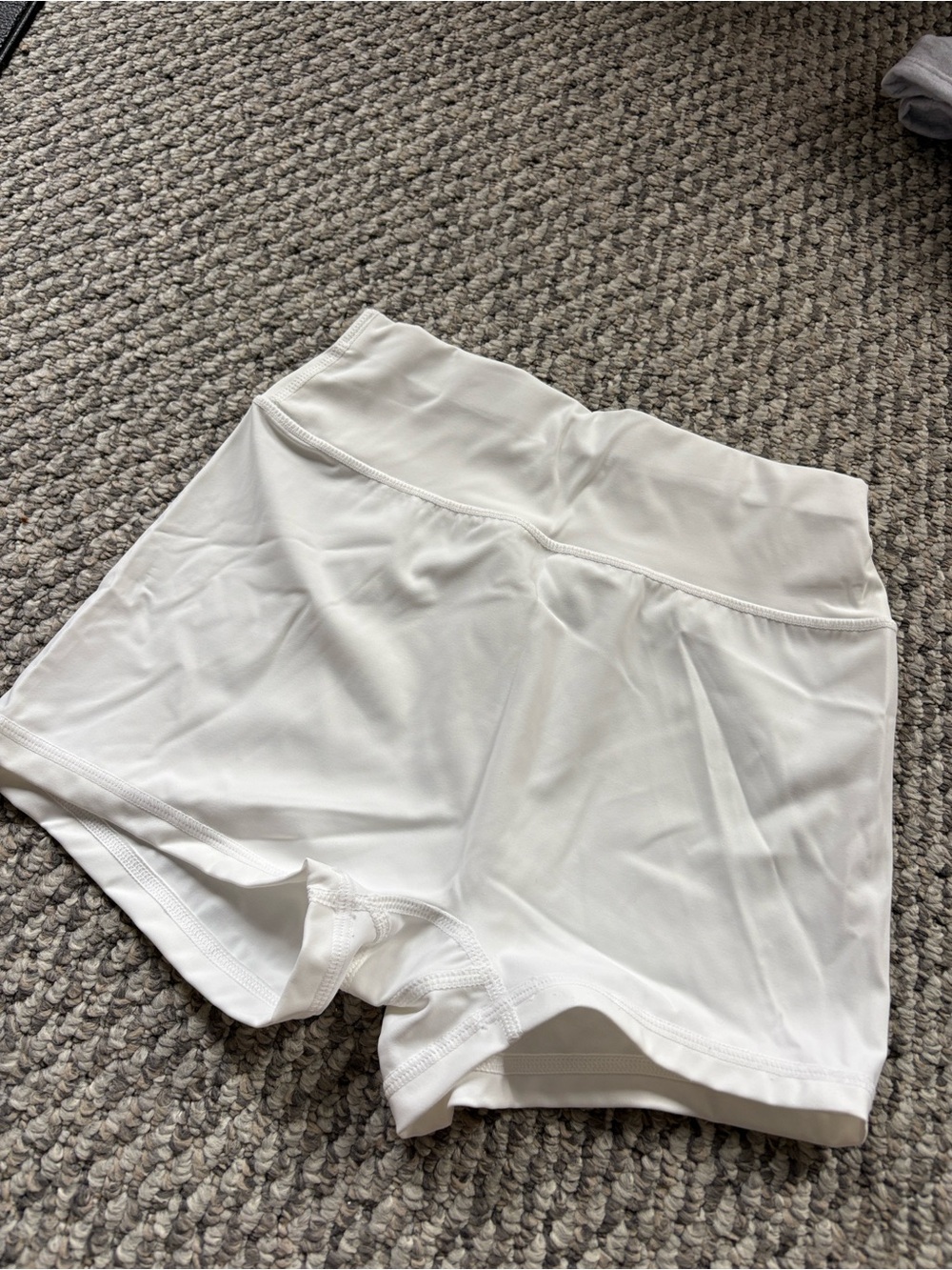 White High-Waist Women's Active Shorts